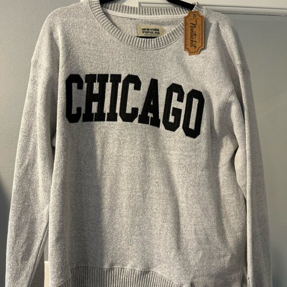New York Pop Art Gray Chicago Sweater - Picture 7 of 7